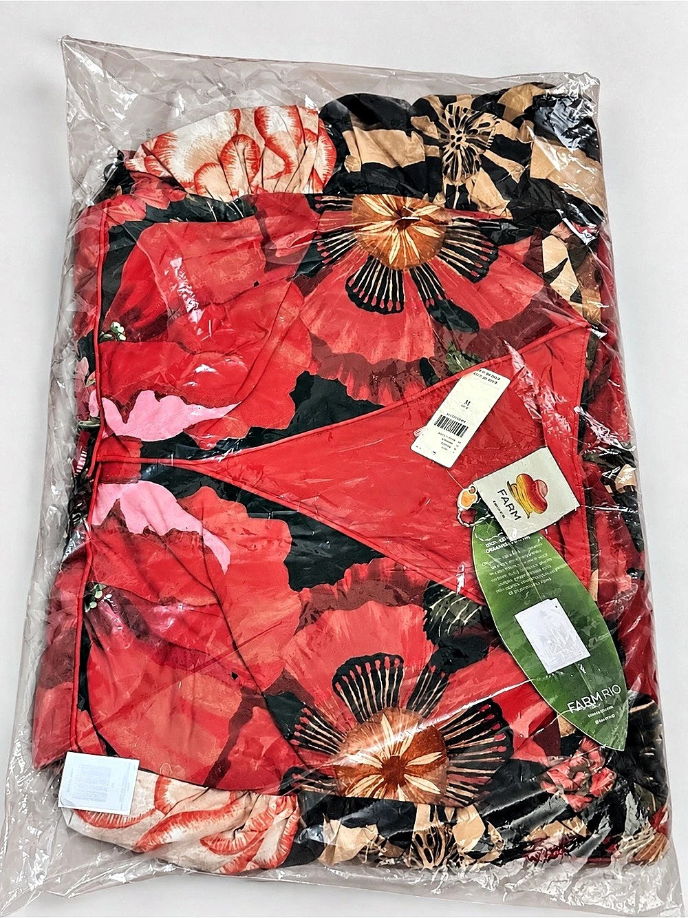 FARM Rio Red Berry Garden Long Sleeve Pleated Maxi Dress - Picture 2 of 2